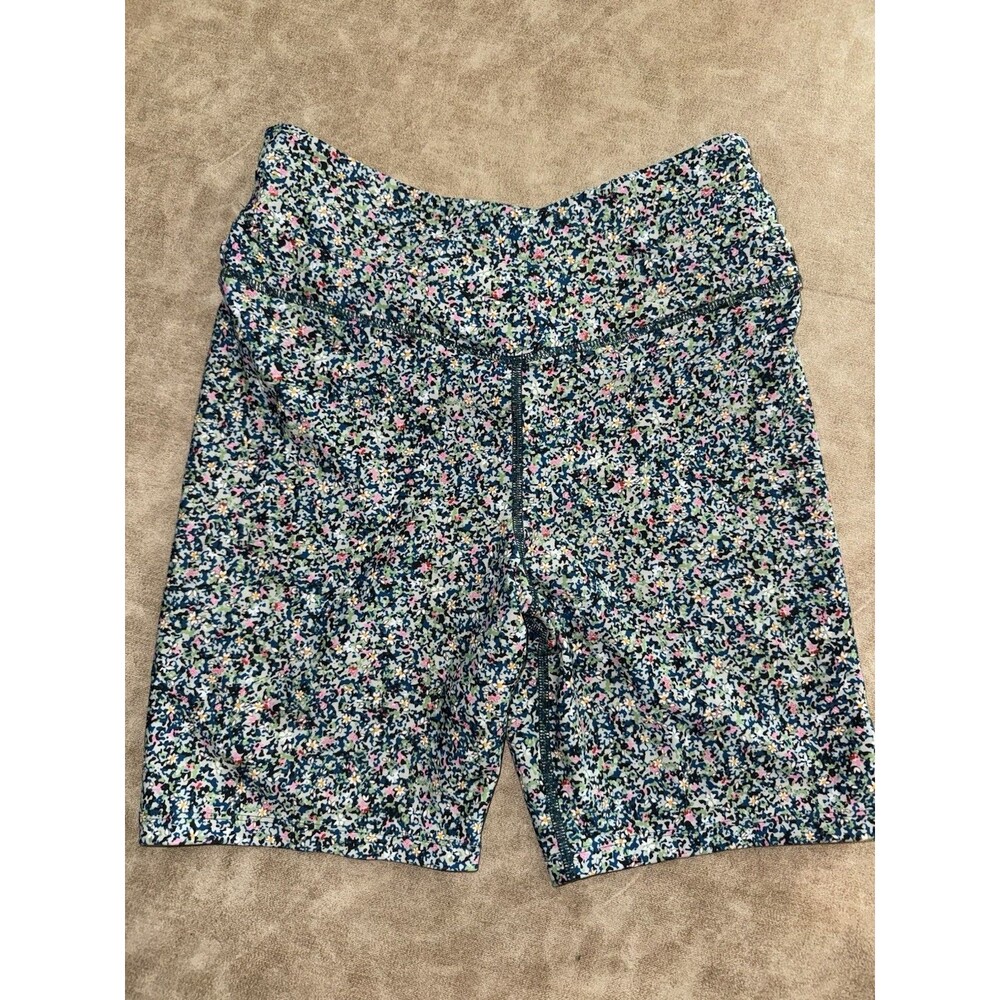 Sage Collective Women's Crop Top Biker Shorts Size MEDIUM M Green Ditsy Floral